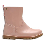 Bota Pampili Infantil Menina Cano Alto Rosa Impermeável Rosa