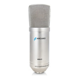 Microfone Arcano Am-01 Condensador Cardioide Cor Prateado