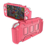 Funda Para Nintendo Switch Lite Rigida Color Rosa 3 Ranuras