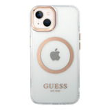Funda Guess Outline Magsafe Oro Compatible Con iPhone 14