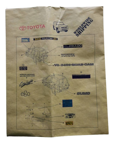 Kit Calcomanias Emblemas Etiquetas Para Toyota Meru Prado Foto 5