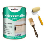 Combo Hidroesmalte Epoxi 4l + Pincel + Rodillo Recuplast Mm