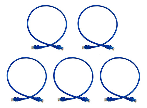 Patchcord Utp Cat6 60cm Azul P6006l 100%cobre Enson 5 Piezas