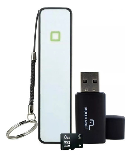 Kit Power Bank + Leitor + Cartão Sd 8gb Multilaser Mc200