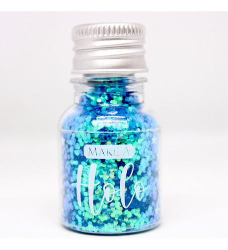 Glitter Flocado Azul Piscina Holográfico 10g