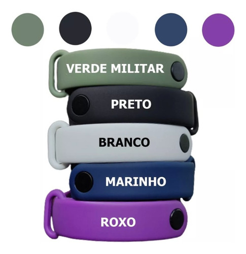 Kit 5 Pulseira Para Relógio Mi Band5 6 Band 6 Diversas Cores