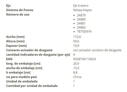 Pastillas Frenos Gmc Savana Van G2500 2003-2004 Trasera Foto 3