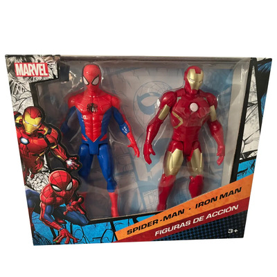 Set Figuras de Acción Marvel Iron Man y Spider-Man 22cm Articuladas | Envío gratis