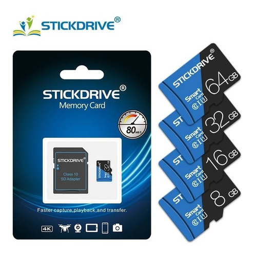 Memoria Micro Sd Clase 10 Stickdrive 32gb 80 Mb/s + Obsequio