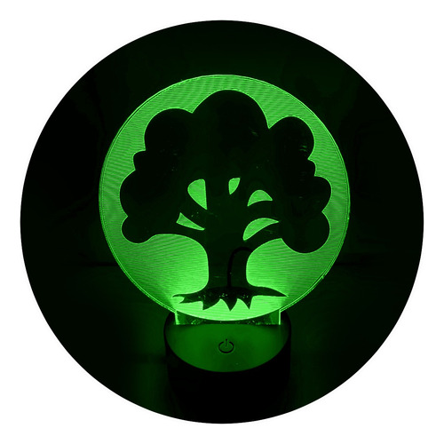 Lámpara 3d Verde Magic App Base Negra + Pilas