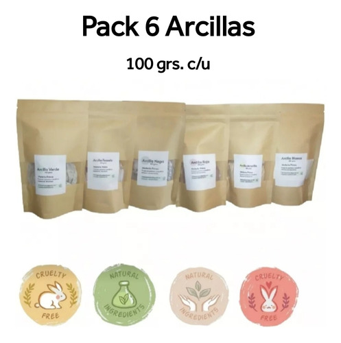 Pack 6 Arcillas - 100 Grms C/u