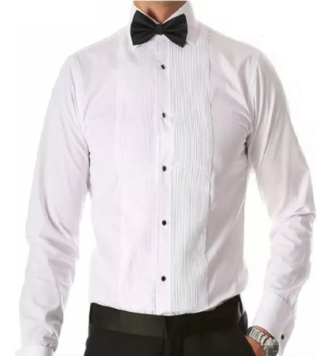 Camisa Blanca Para Colleras Hombre, Diseño Formal 