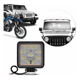 Farol Universal Milha 9 Led Quadrado 12v/27w Jepp Off Road