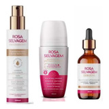 Kit 3 Rosa Selvagem Sérum Facial Ácido Corpo E Desodorante