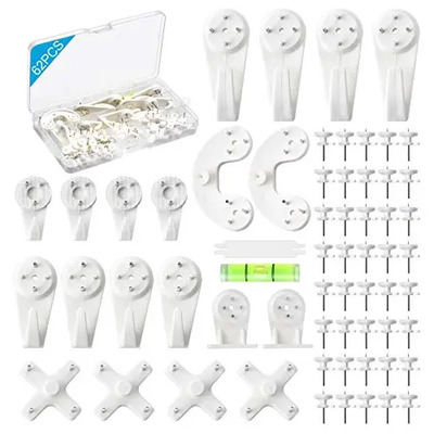Kit Para Colgar Cuadros, 62 Piezas De Colgadores De Pared Du