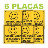 Placa Sorria Você Está Sendo Filmado Gravado Monitor 15x15cm