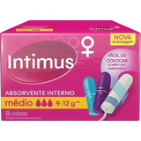 Kit 6 Absorvente Interno Intimus Médio Com 8