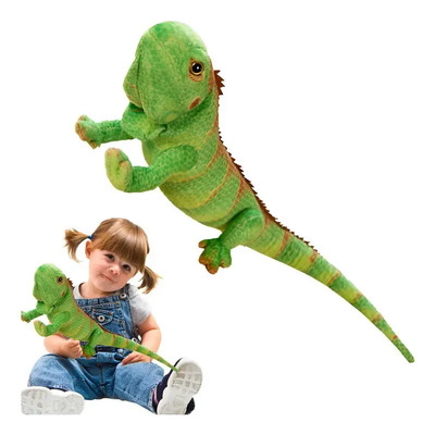 Brinquedo De Pelúcia Realista F/iguana E Camaleão