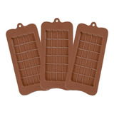 Kit 3 Formas Silicone Para Barra De Chocolate De 100 Gramas
