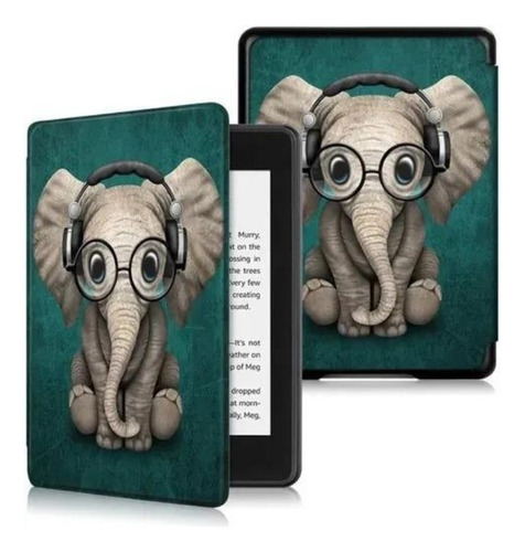 Case Capa Kindle J9g29r Couro Sintético 10ª Ger Elefante