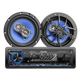 Kit Autoestereo C329 + 2 Bocinas 6.5  Cono Azul  Soundstream