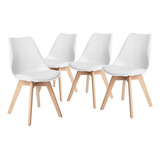 Set De 4 Silla Tipo Eames De Comedor Acolchonadas Modernas