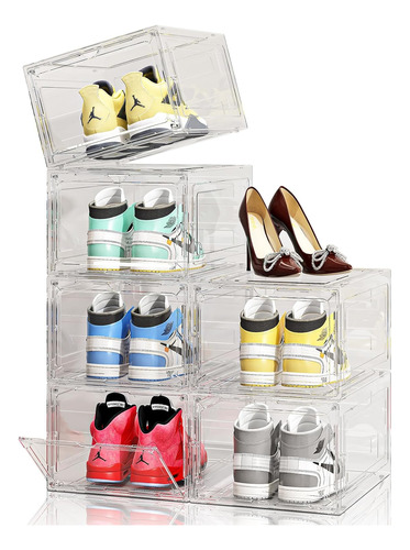 Cajas De Zapatos Grandes De Plástico Transparente Apilables,