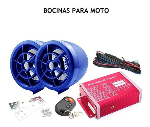 Bocina Alarma Moto Estereo A Prueba De Agua Motocicleta Usb