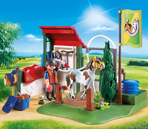 Playmobil Estación De Preparación Y Limpieza De Caballos