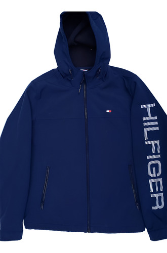 Tommy Hilfiger  Chamarra  Azul Con Gorro  M