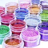 Glitter Polvo 12 Botes Colores Surtidos Para Decoracion Uñas
