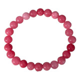 Pulseira Pedras Naturais Jade Rosa 8 Mm Atrai Amor