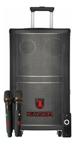 Bafle Karaoke 12 Ksr Msa-1201 Con Microfonos Inalambricos Color Negro