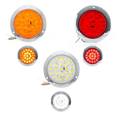 Plafon 24 Led Redondo Camion Cuarto Estrobo Stop 12-24v F1