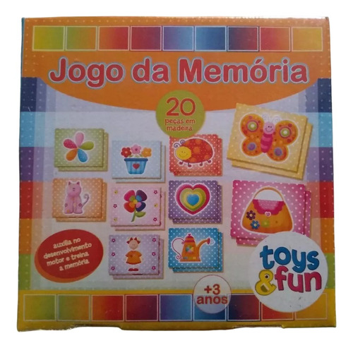 Jogo Da Memoria P/ Menina 20 Pecas Em Madeira - Toys&fun