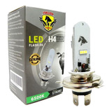 Lampada Farol Super Led H4 Moto 6500k Efeito Xenon Strobo