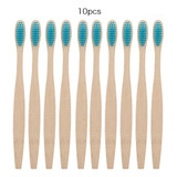 Pack De 10 Escovas De Dente Ecológica Em Bambu Várias Cores