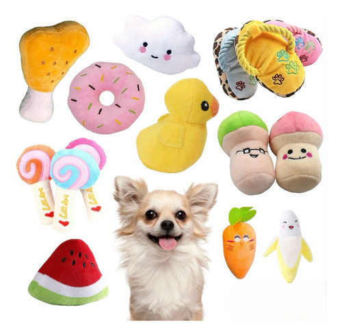 Kit De Peluches Con Sonido Para Mascota 10 Piezas