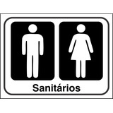 Placa Banheiro Ele Ela Unissex Sanitário 20x15cm Ps 1mm 