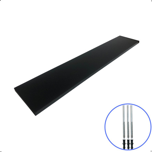 1 Prateleira Mdf 80x15 Preto C/suporte Invisível Multiuso