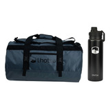 Pack Bolso Impermeable 60lt Navy+ Botella Coihue Lhotse