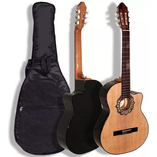 Guitarra Criolla Con Corte Fonseca 39 Kec Con Funda