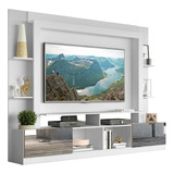 Rack Com Painel Tv 65 Portas Com Espelho Oslo Branco