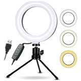 Ring Light Iluminador Luz Led Selfie Tripé Mesa