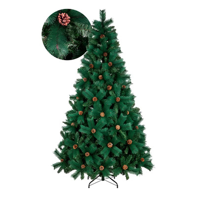 Arbol Navidad Verde Escoces Doble Rama Frondoso Piñas 1.6m Verde | Meses sin interés