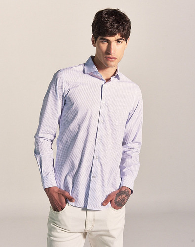 Camisa Bakio, Hombre, Slim Fit, Vestir, 100% Algodón, Equus