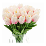 Flores De Tulipán Artificiales Para Decoración 30 Pack Rosa