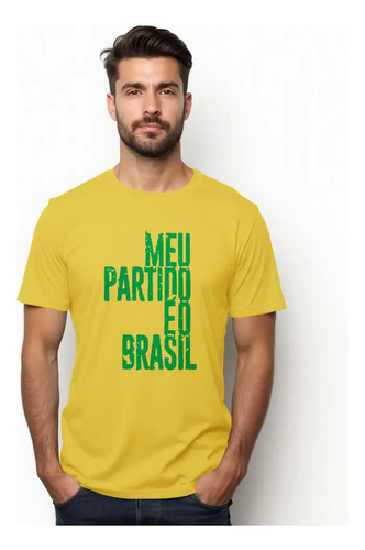 Camiseta Masculina Bolsonaro Meu Partido É O Brasil - Promo! | Parcelamento sem juros