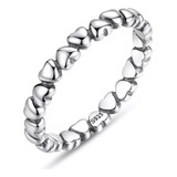 Anillo Sencillo Para Mujer Corazones En Plata 925