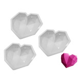 3 Molde Corazon Diamante Molde De Silicona Corazón Chocolate